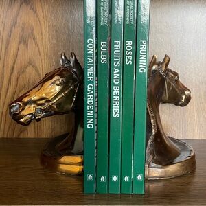 Copper horse head book ends
